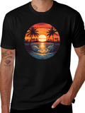 Sunset Beach Graphic Tee - Black