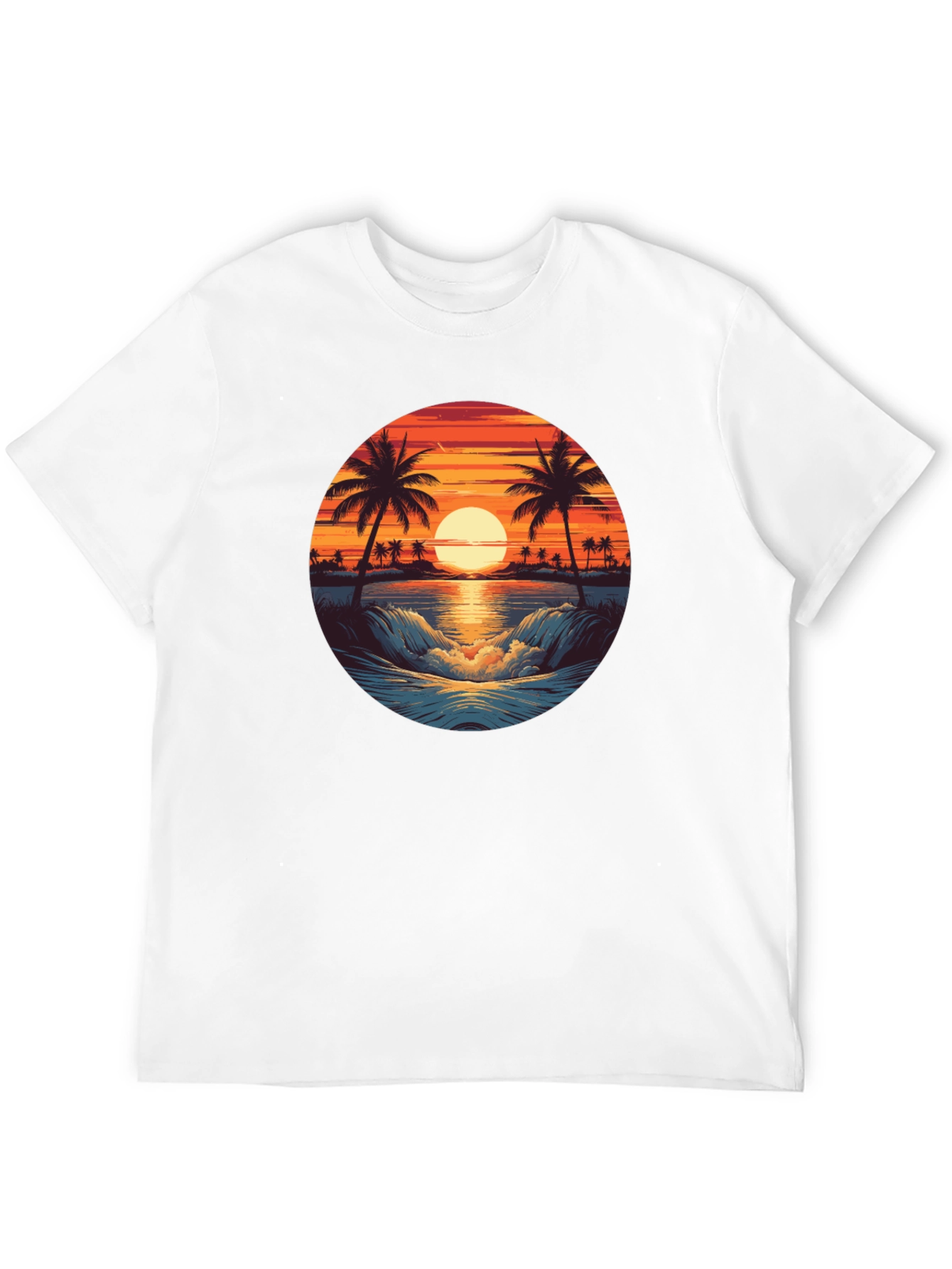 Sunset Beach Graphic Tee - Black