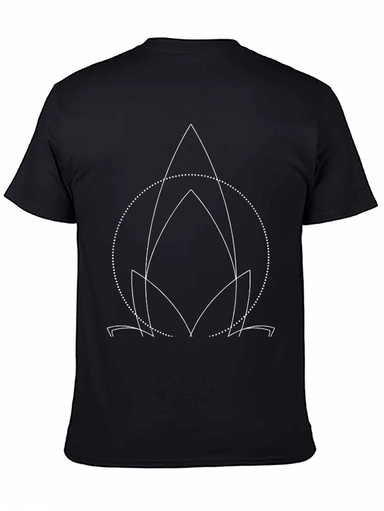 Geometric Lotus Graphic Black Tee