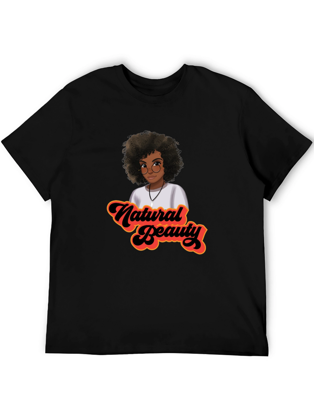 Natural Beauty Afro Graphic Tee - Stylish Black T-Shirt