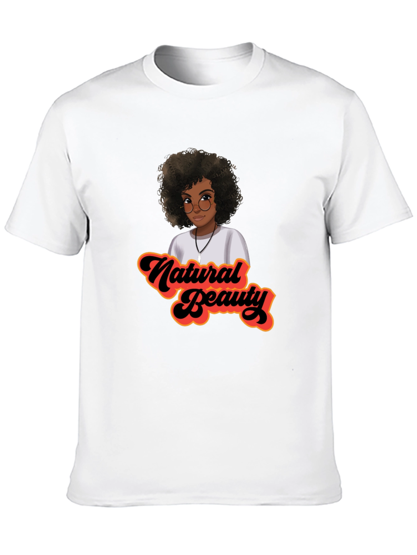 Natural Beauty Afro Graphic Tee - Stylish Black T-Shirt