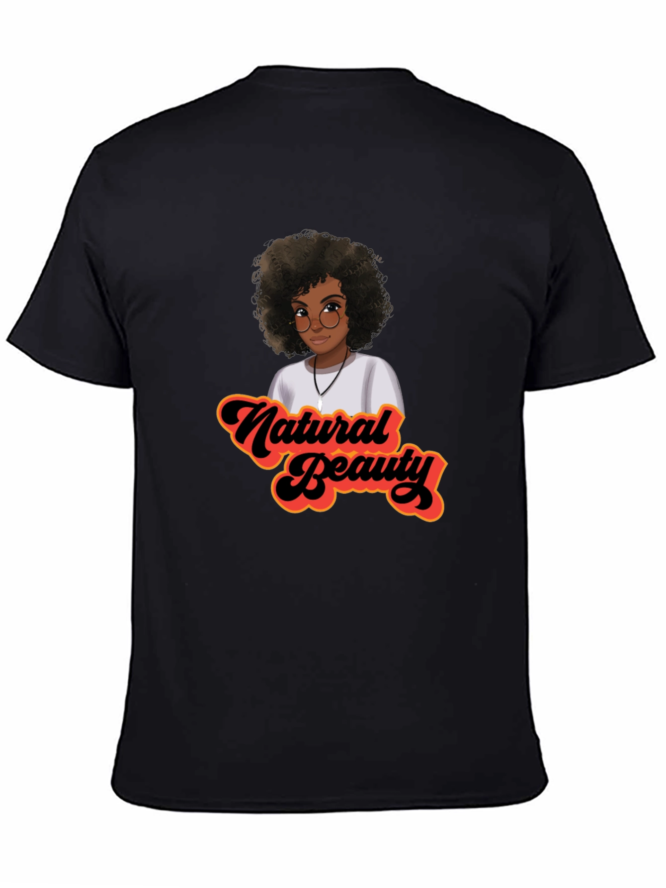 Natural Beauty Afro Graphic Tee - Stylish Black T-Shirt