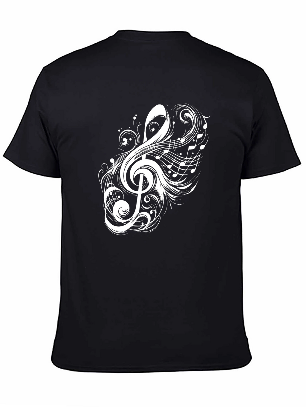 Musical Note Graphic Black T-Shirt