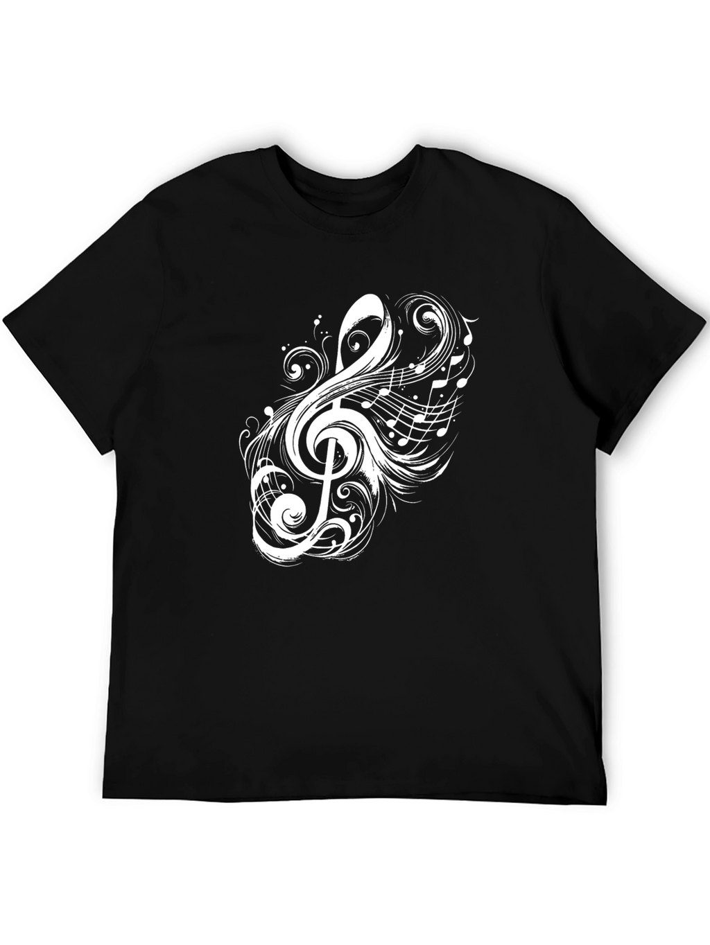 Musical Note Graphic Black T-Shirt