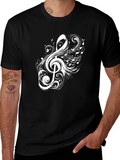 Musical Note Graphic Black T-Shirt