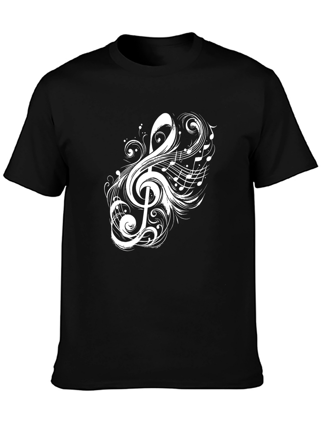 Musical Note Graphic Black T-Shirt