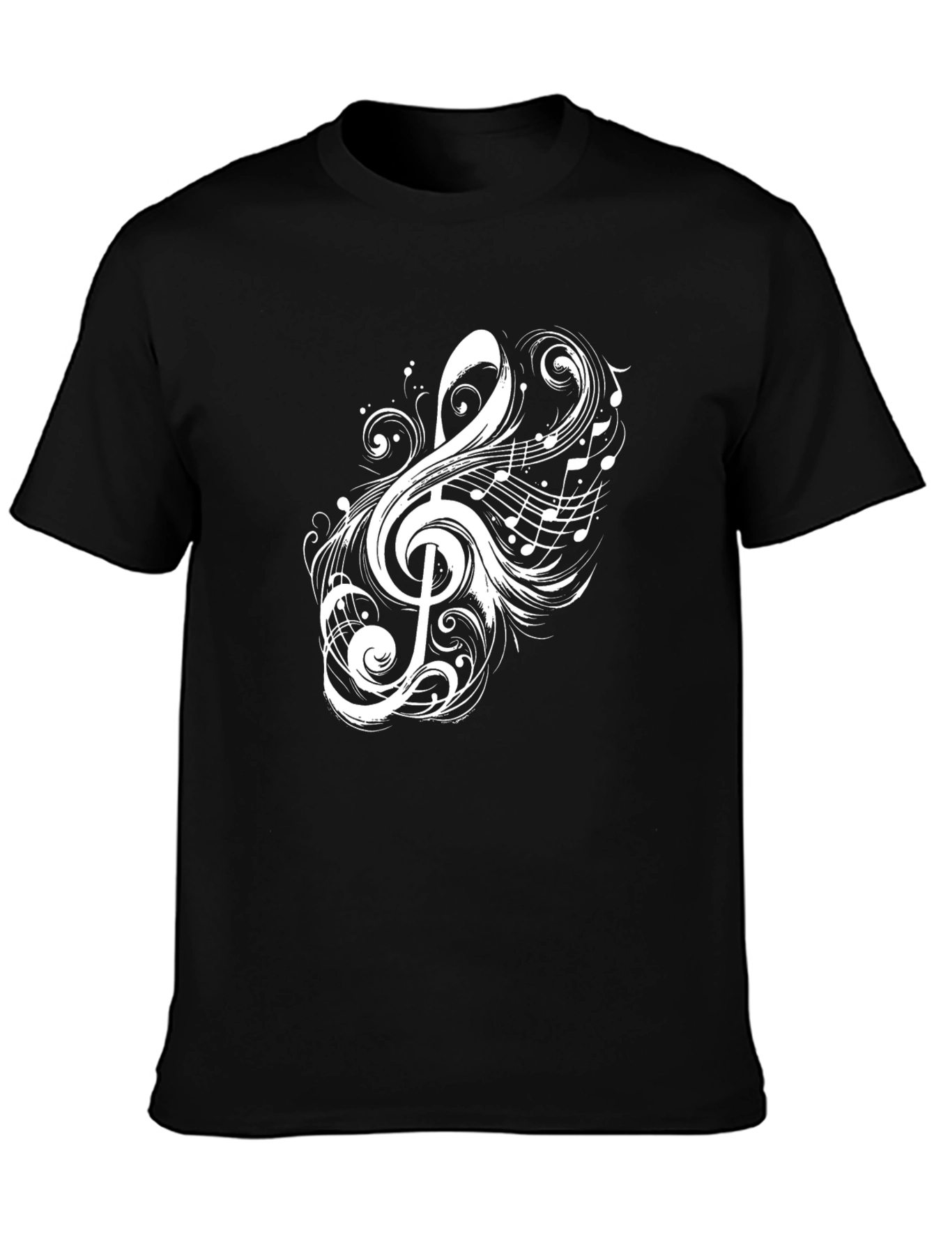 Musical Note Graphic Black T-Shirt