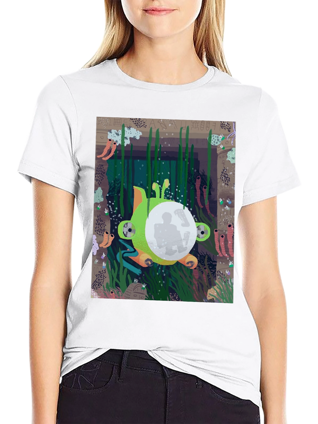 Underwater Scene Graphic Tee - Unique Design