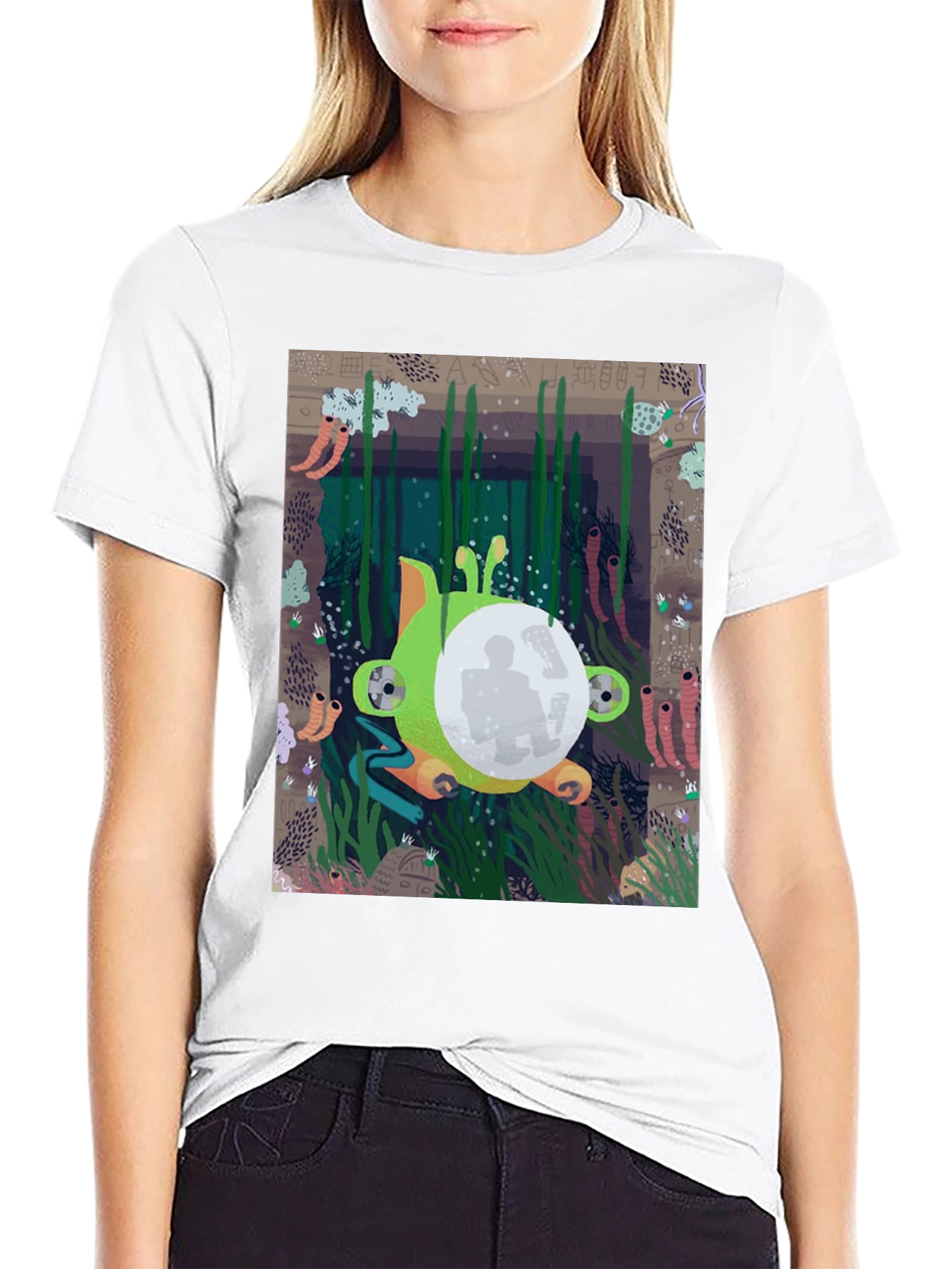 Underwater Scene Graphic Tee - Unique Design