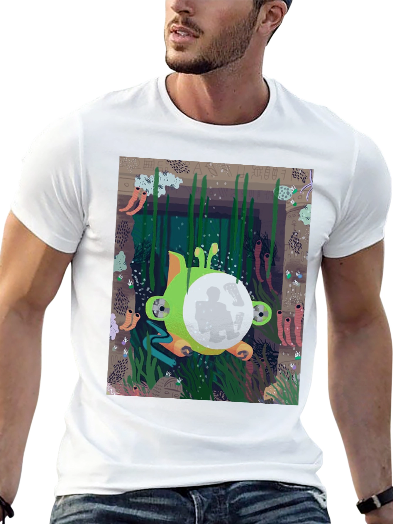 Underwater Scene Graphic Tee - Unique Design