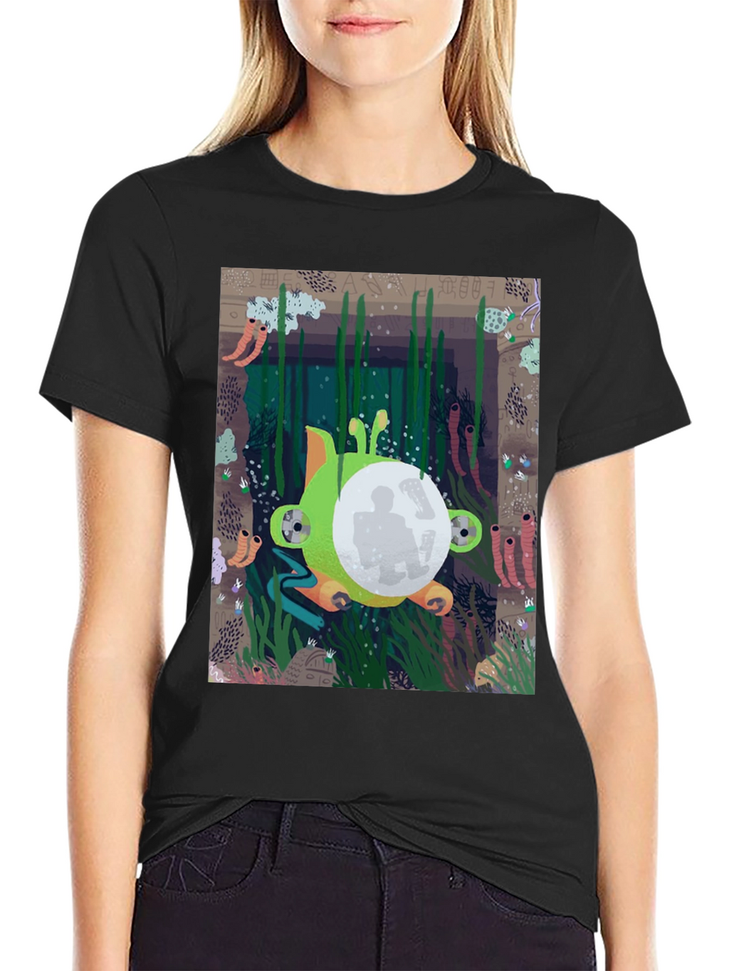 Underwater Scene Graphic Tee - Unique Design