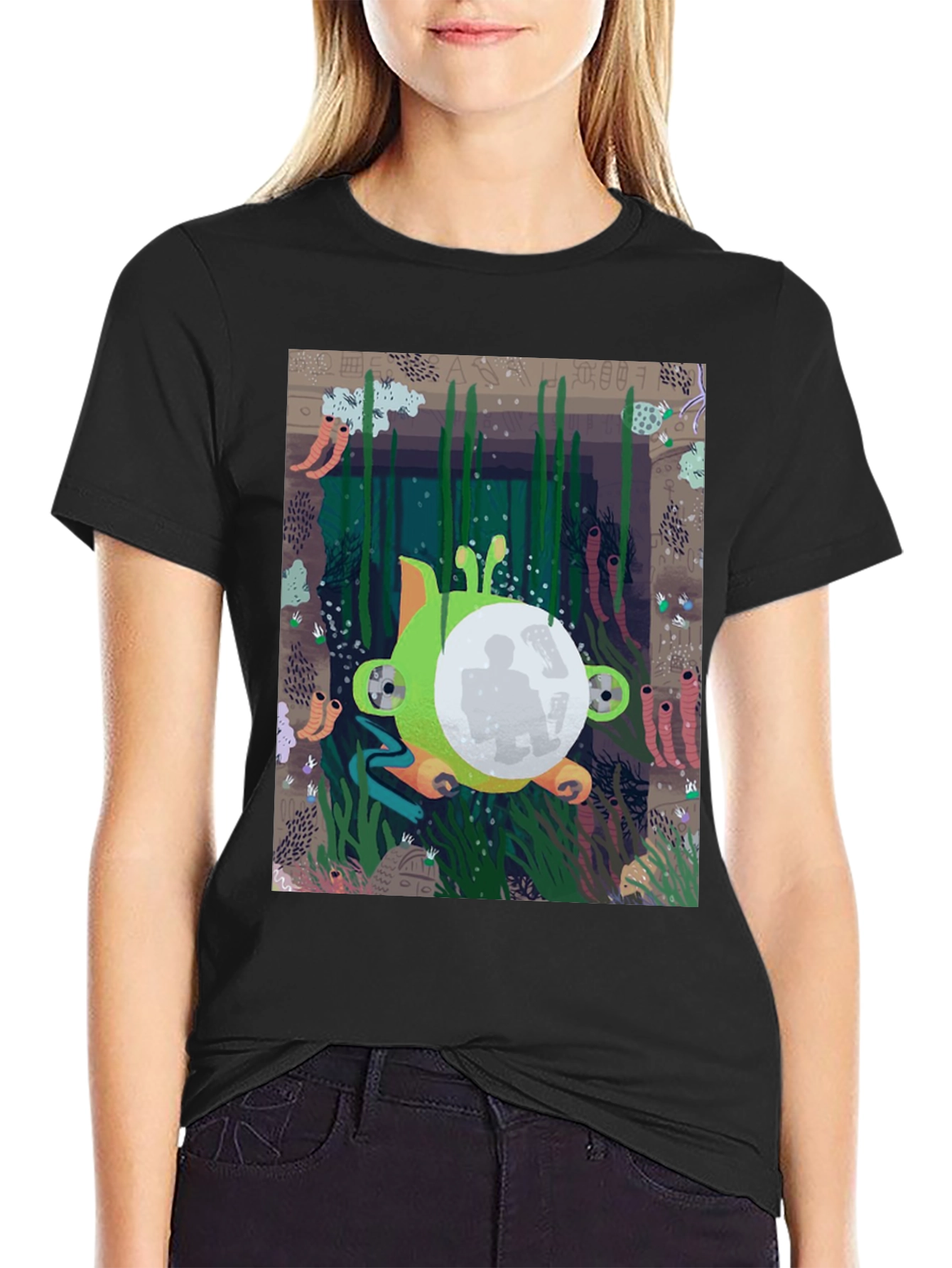 Underwater Scene Graphic Tee - Unique Design