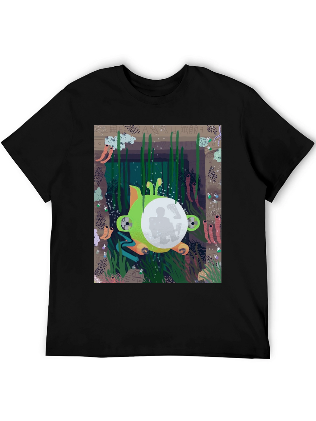 Underwater Scene Graphic Tee - Unique Design