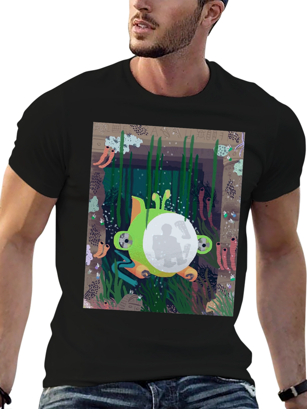 Underwater Scene Graphic Tee - Unique Design