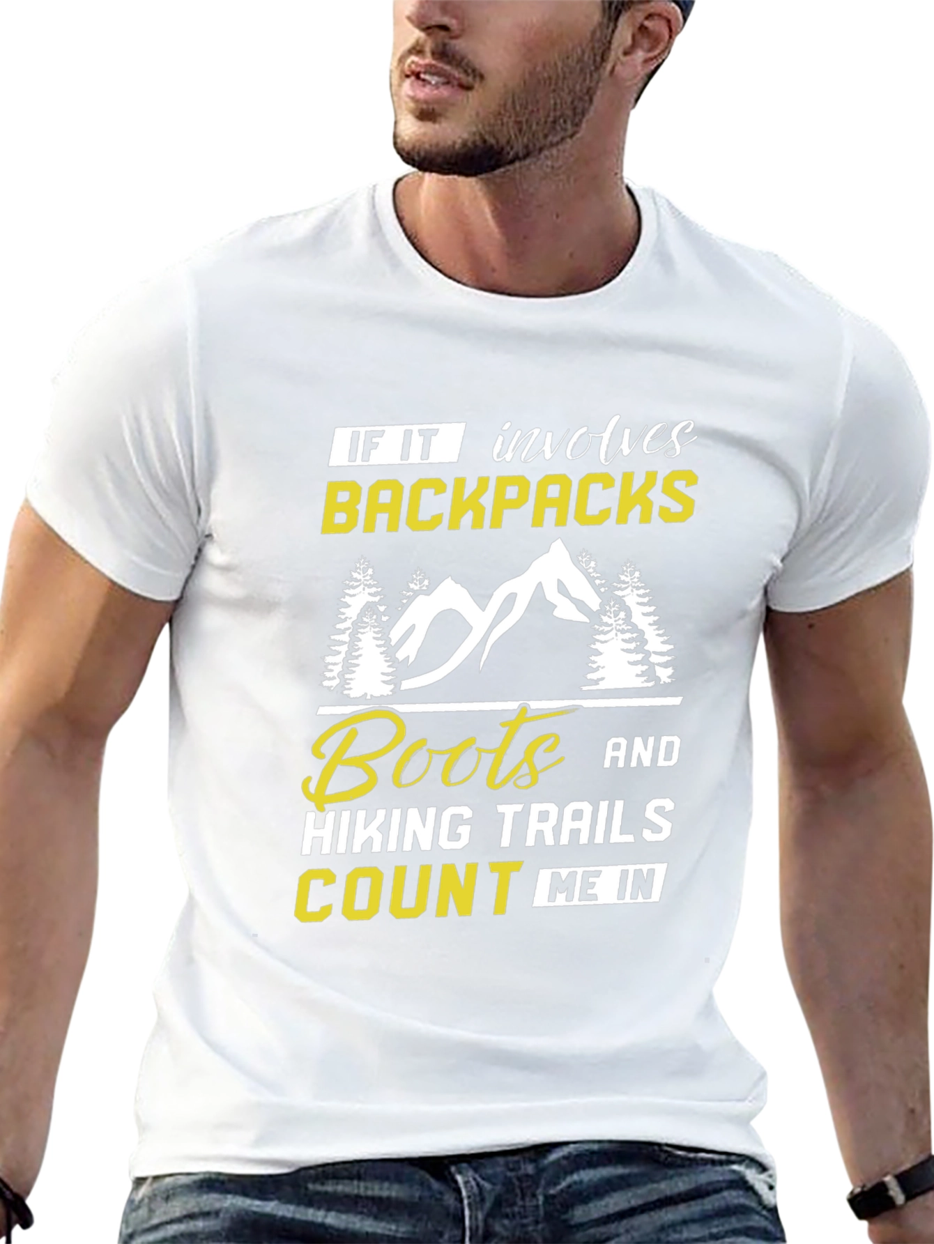 Hiking Graphic T-Shirt - Backpacks Boots Trails Tee