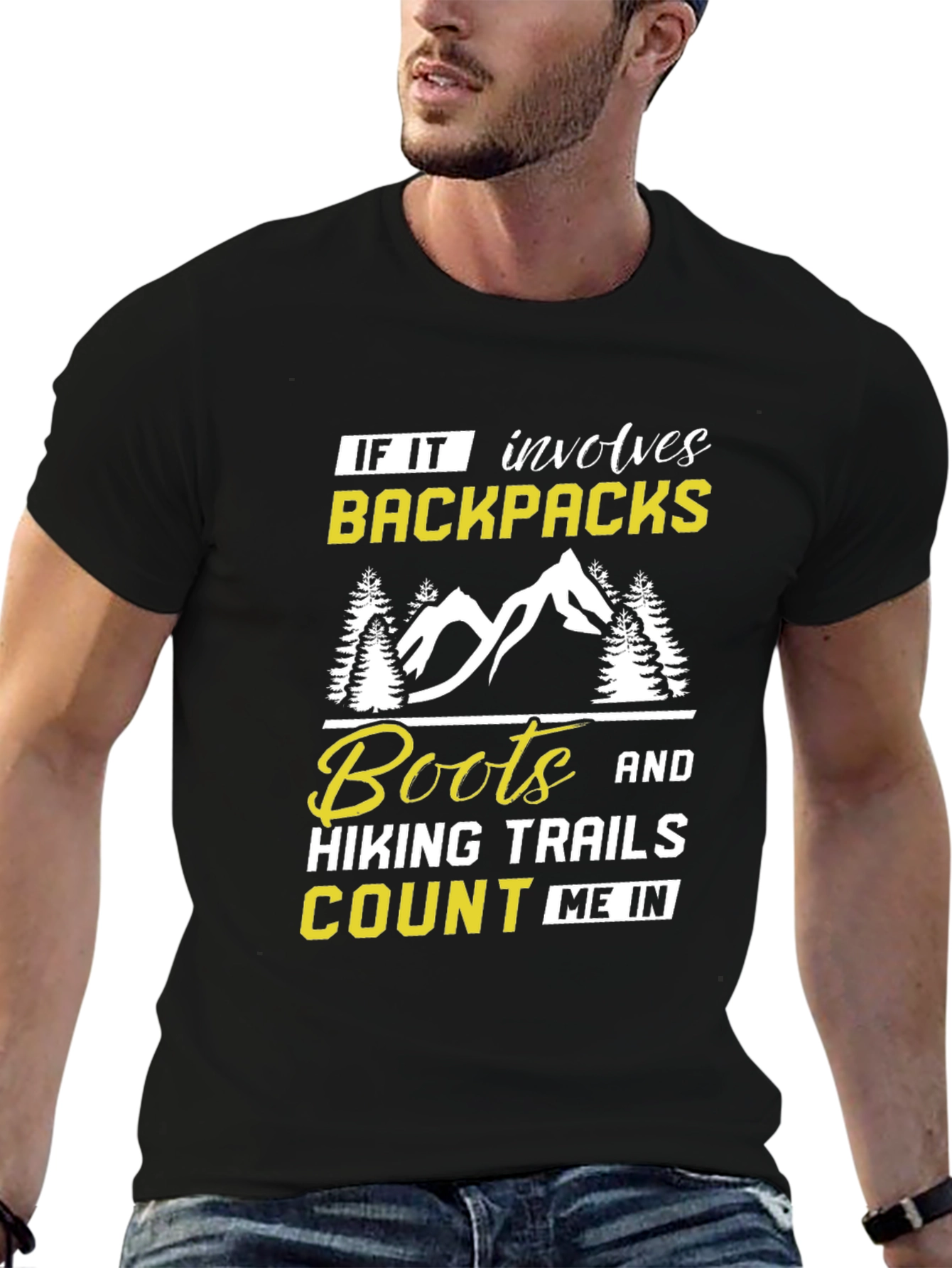 Hiking Graphic T-Shirt - Backpacks Boots Trails Tee