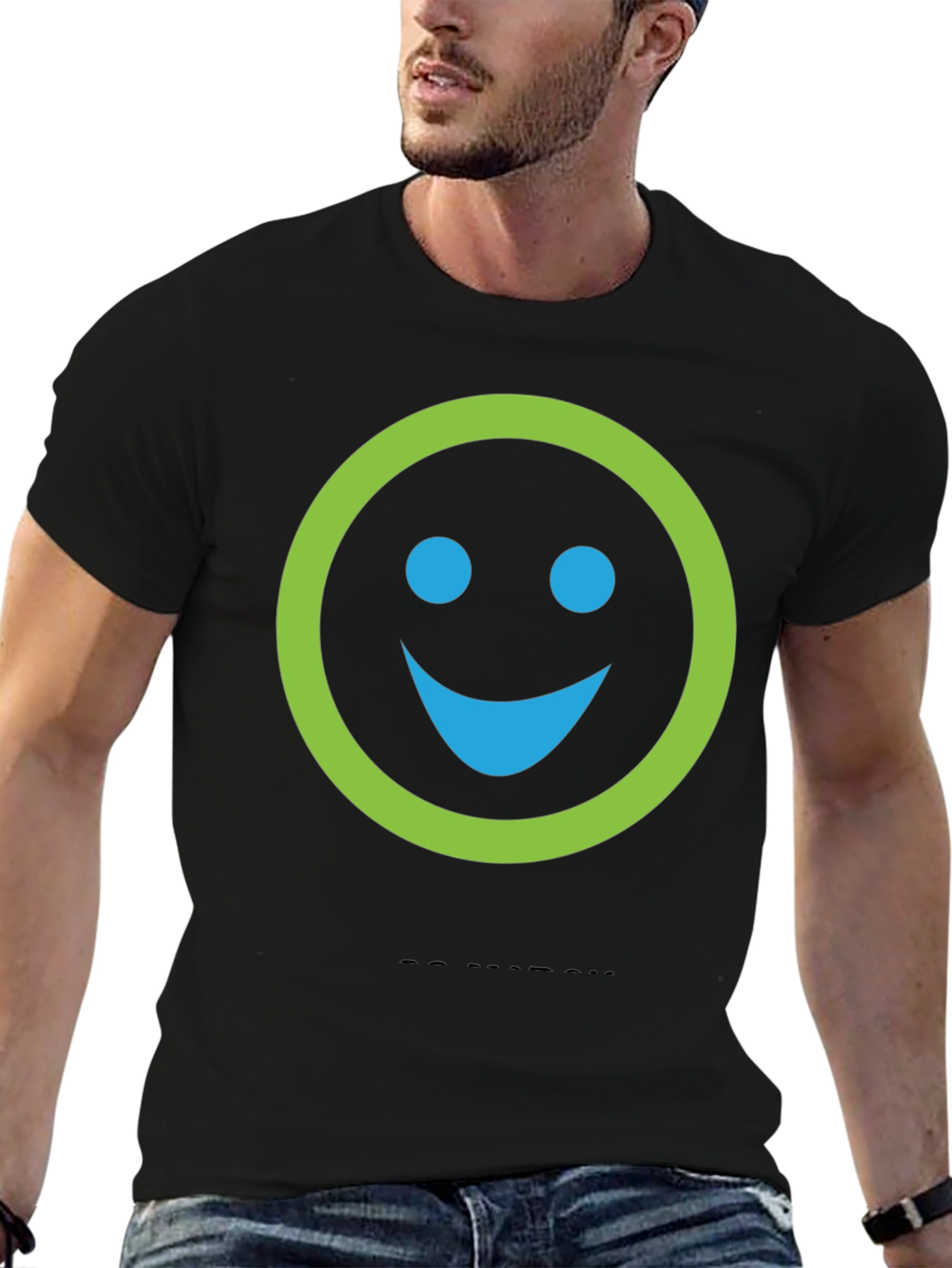 Smiley Face Graphic Print Crew Neck T-Shirt
