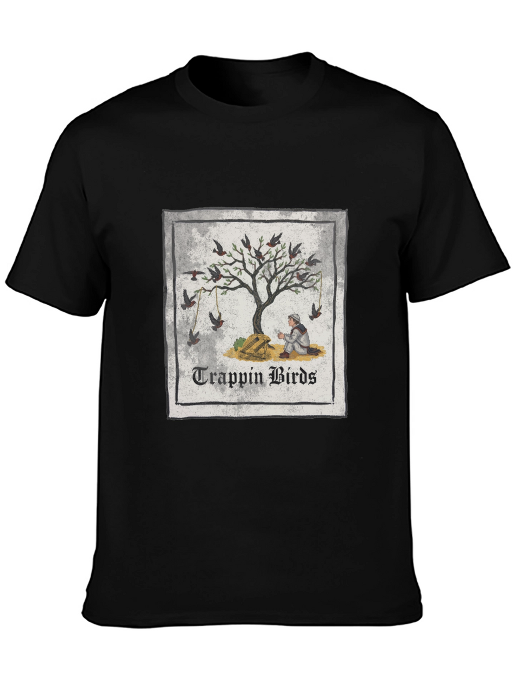 Trappin Birds Graphic Tee - Unisex Black T-Shirt