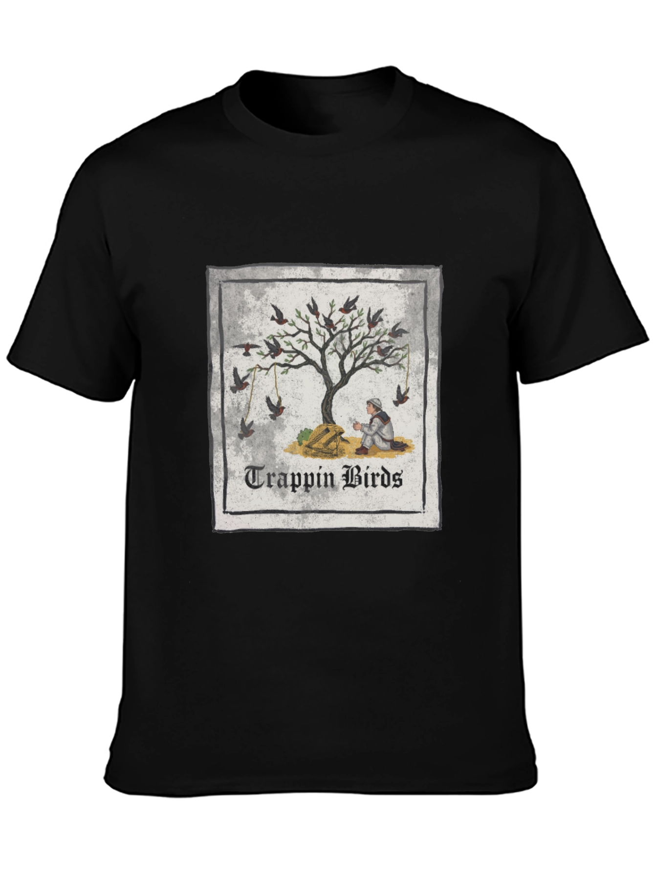 Trappin Birds Graphic Tee - Unisex Black T-Shirt