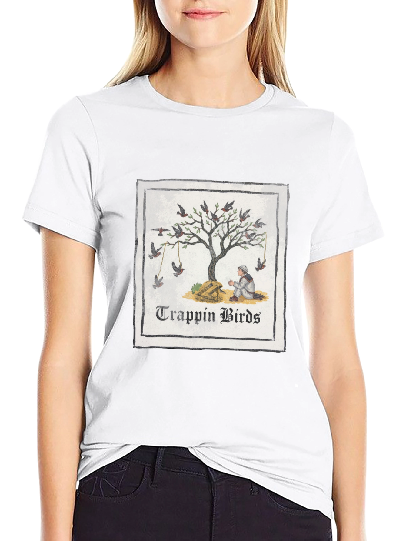 Trappin Birds Graphic Tee - Unisex Black T-Shirt