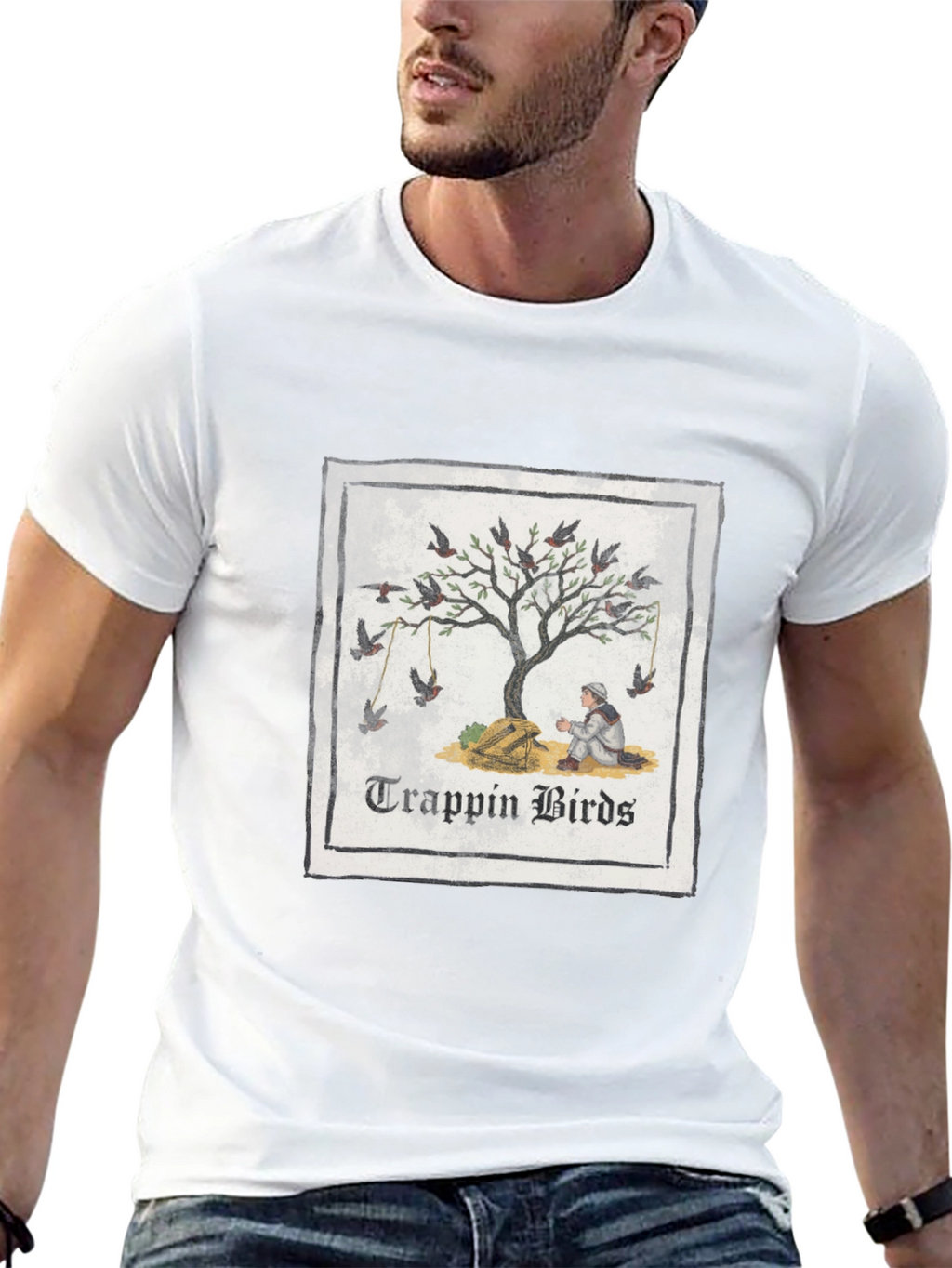 Trappin Birds Graphic Tee - Unisex Black T-Shirt