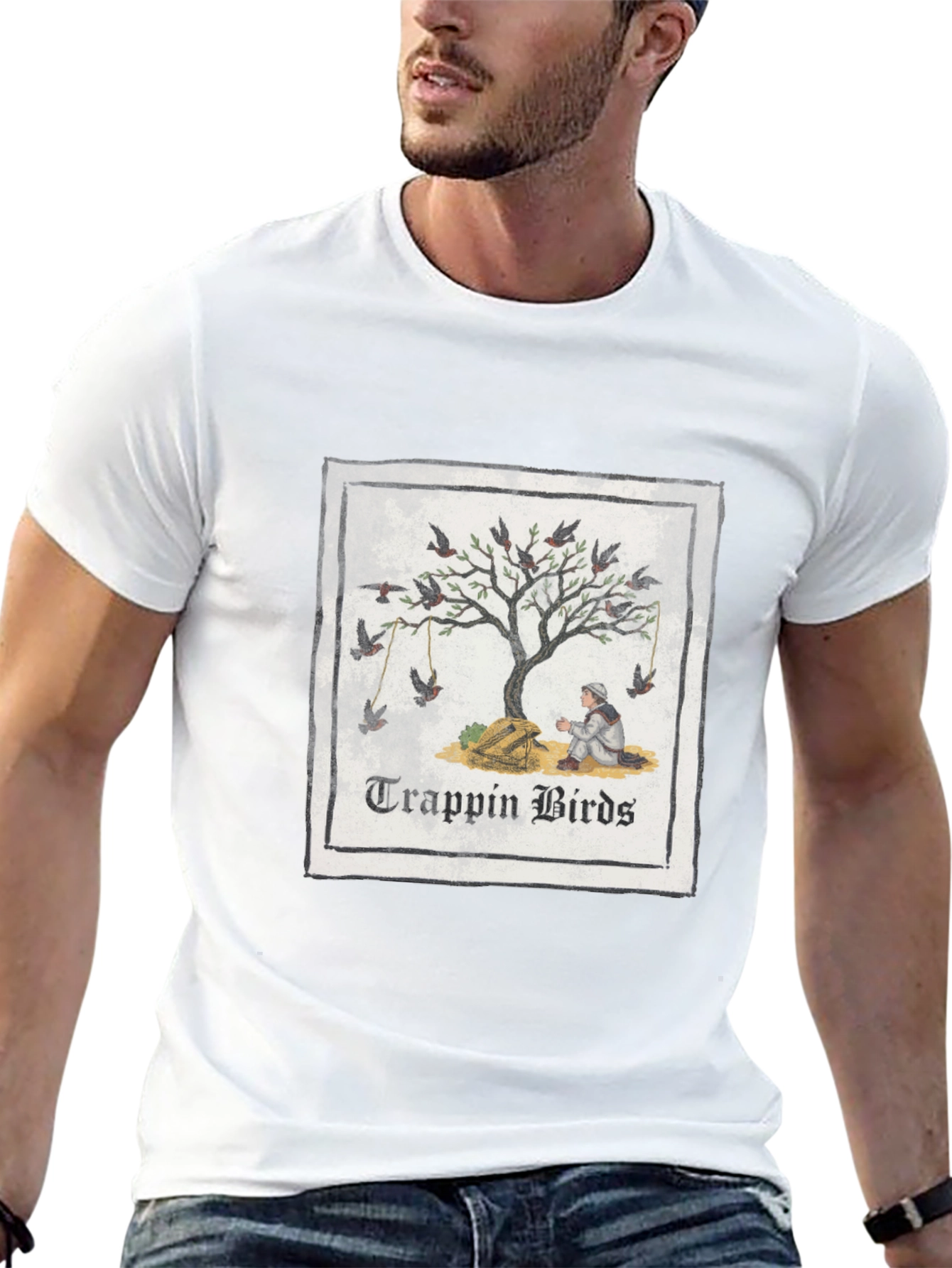 Trappin Birds Graphic Tee - Unisex Black T-Shirt