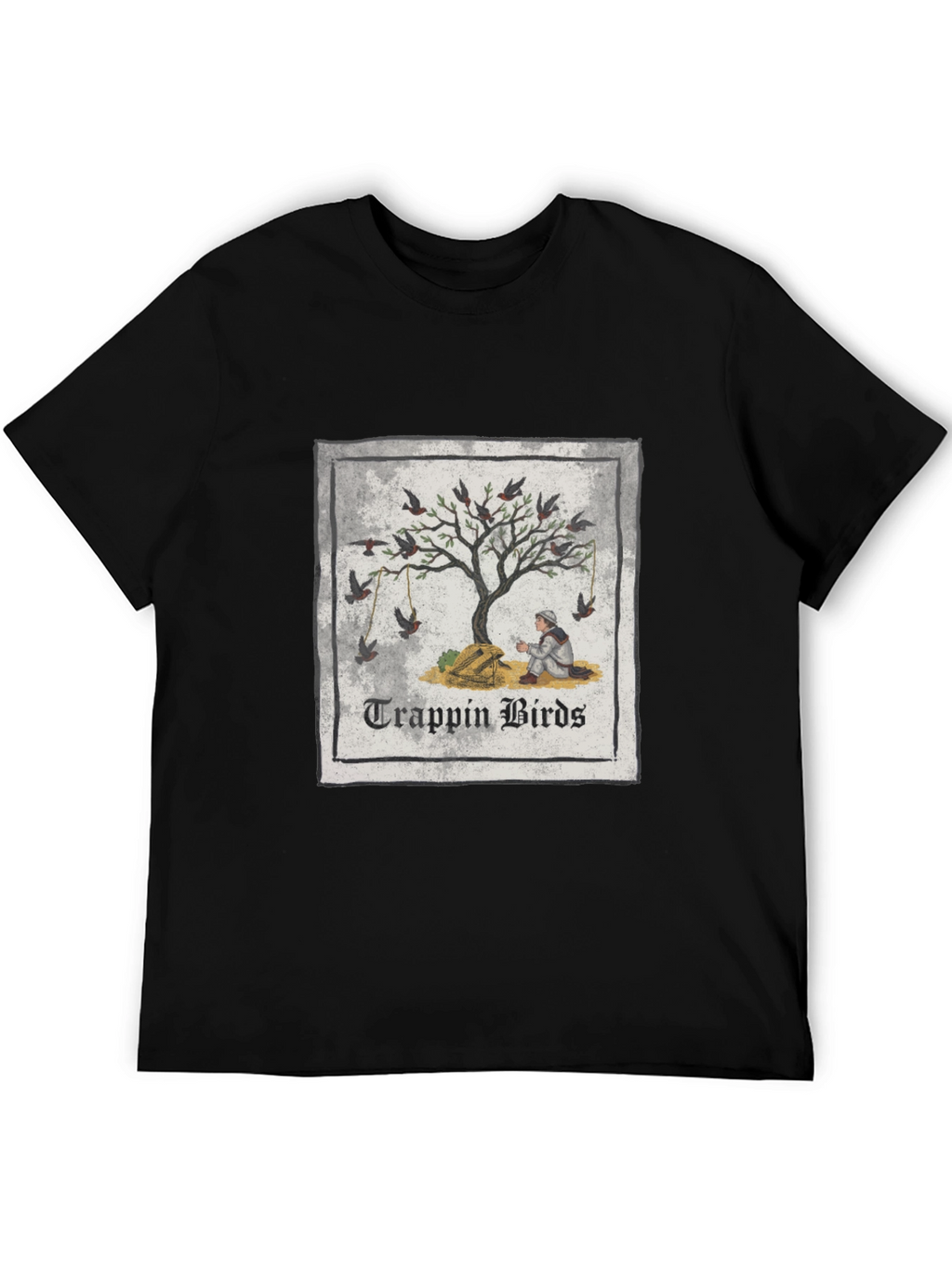 Trappin Birds Graphic Tee - Unisex Black T-Shirt