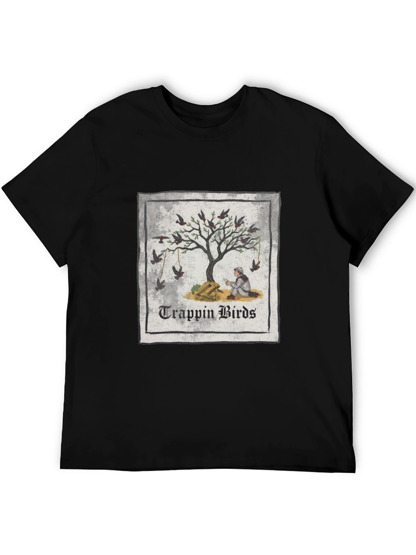 Trappin Birds Graphic Tee - Unisex Black T-Shirt