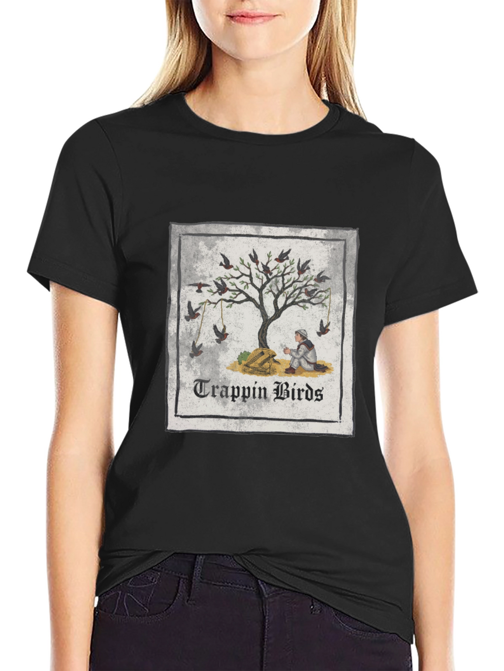 Trappin Birds Graphic Tee - Unisex Black T-Shirt