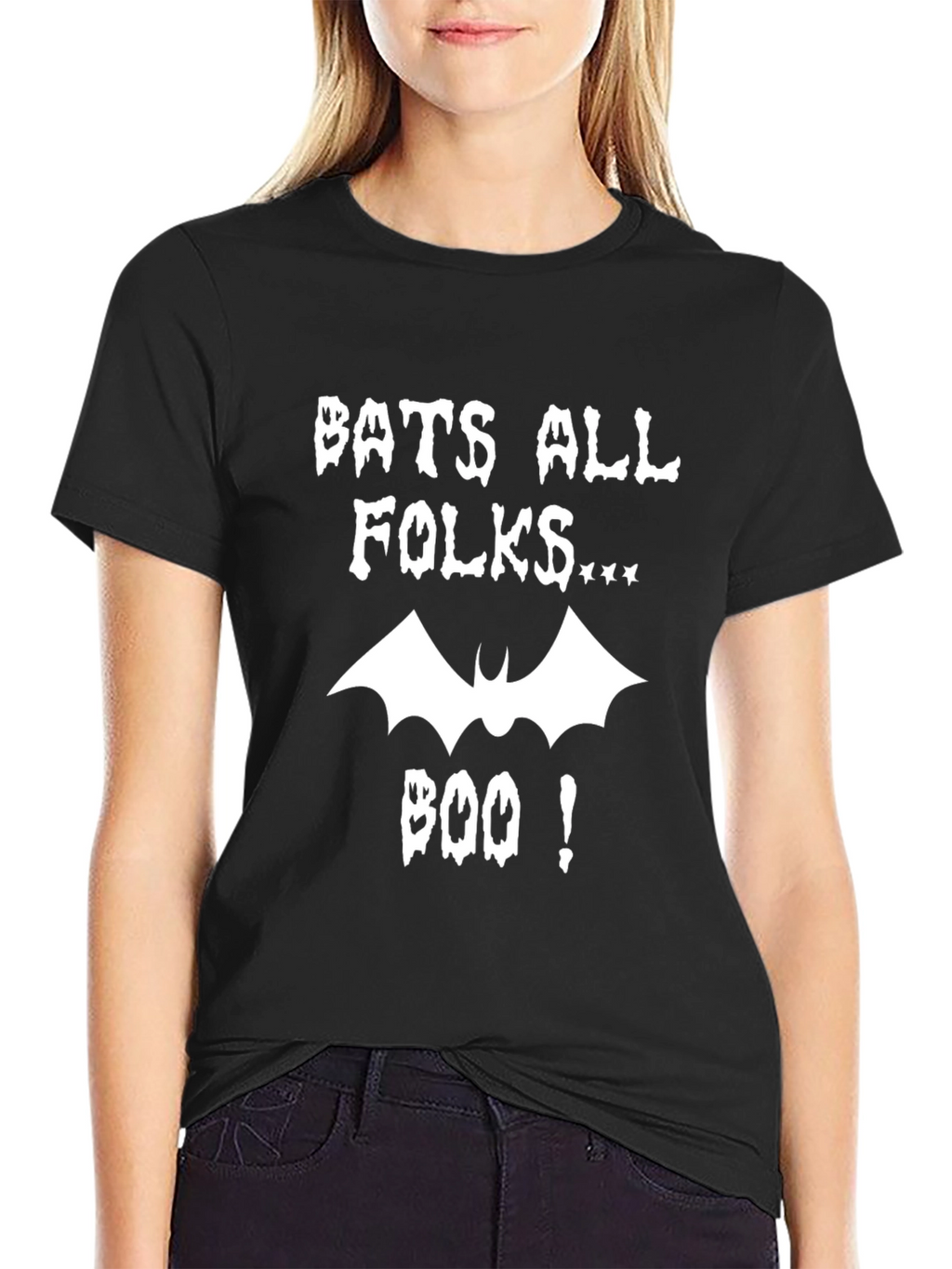 Bats All Folks Graphic Tee - Spooky Halloween Shirt