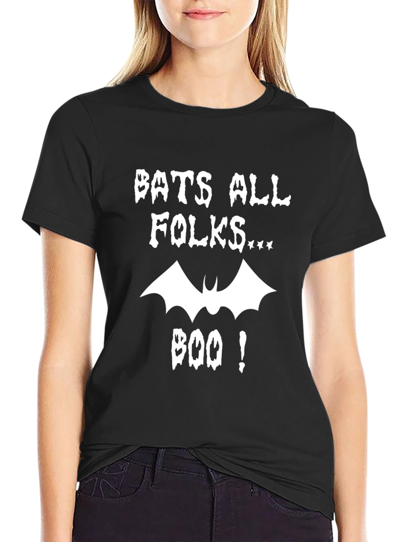 Bats All Folks Graphic Tee - Spooky Halloween Shirt