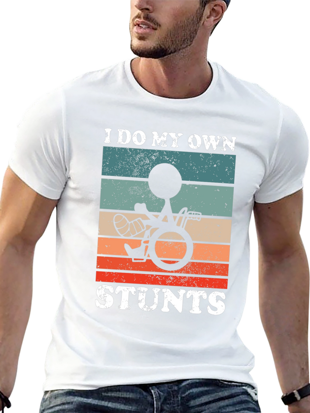 Funny I Do My Own Stunts Wheelchair T-Shirt