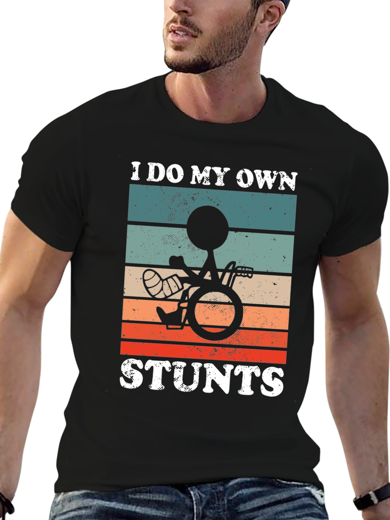 Funny I Do My Own Stunts Wheelchair T-Shirt