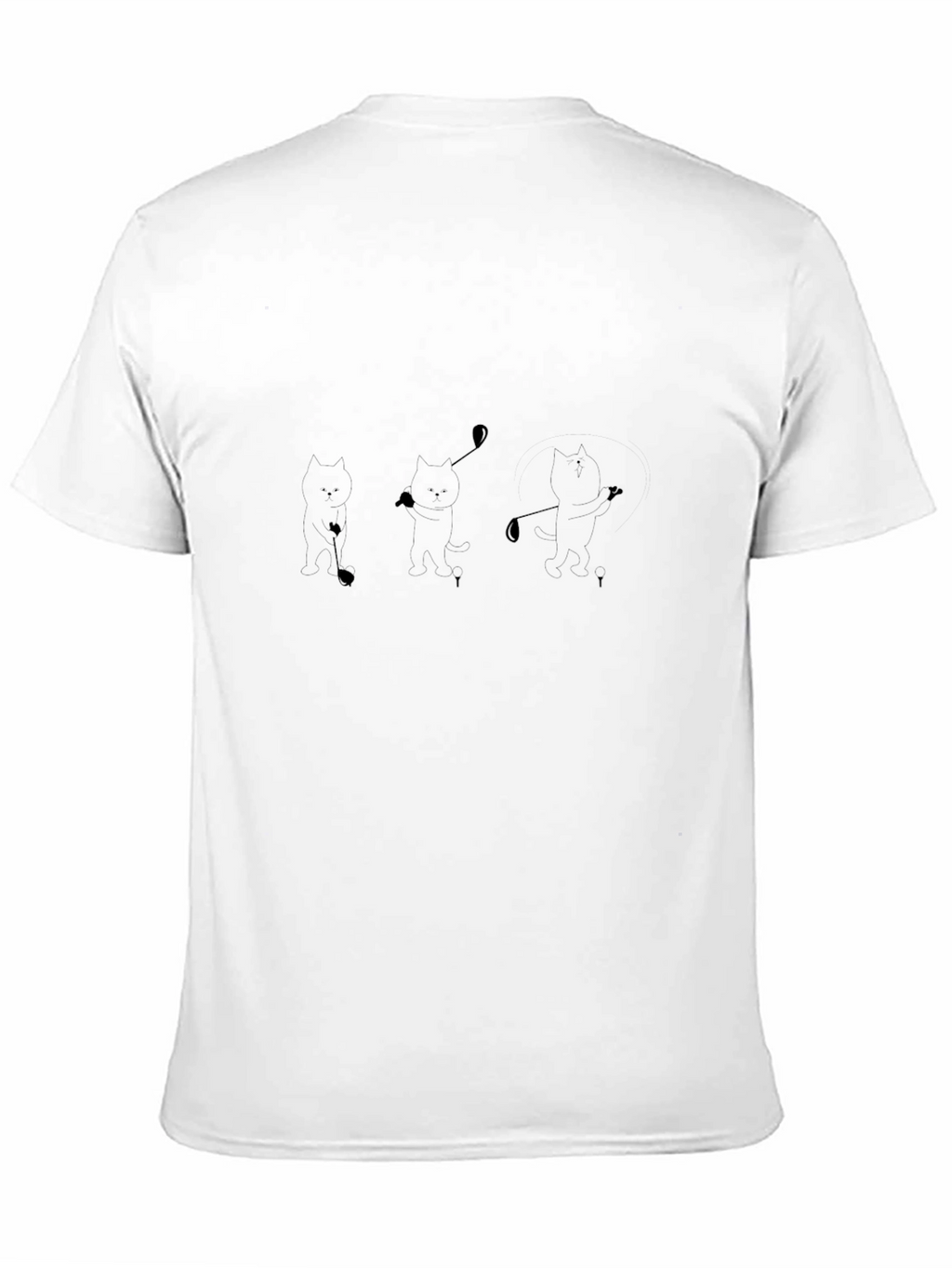 Black T-Shirt with Golfing Cats Design