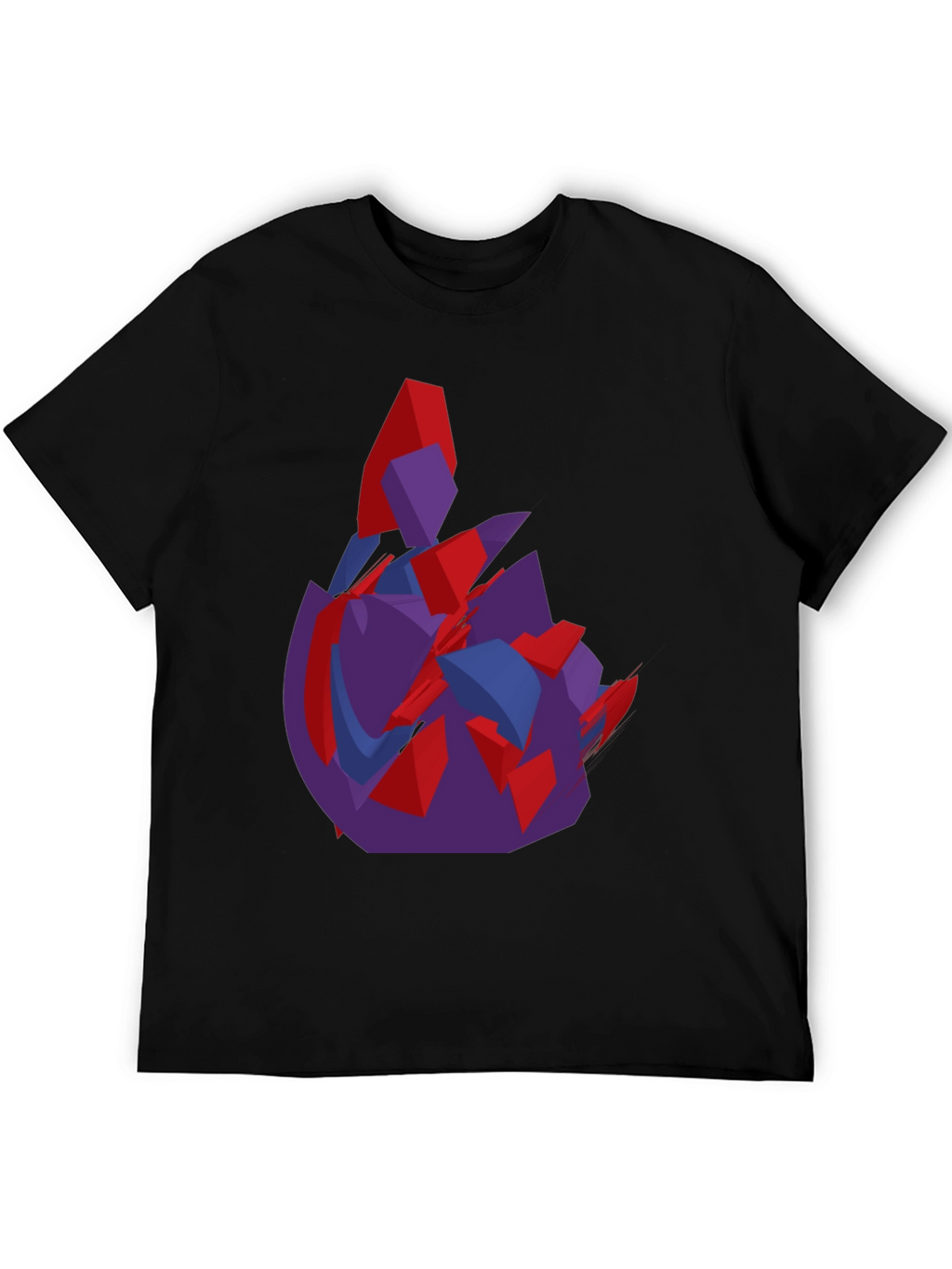 Abstract Graphic Print Black Crew Neck T-Shirt