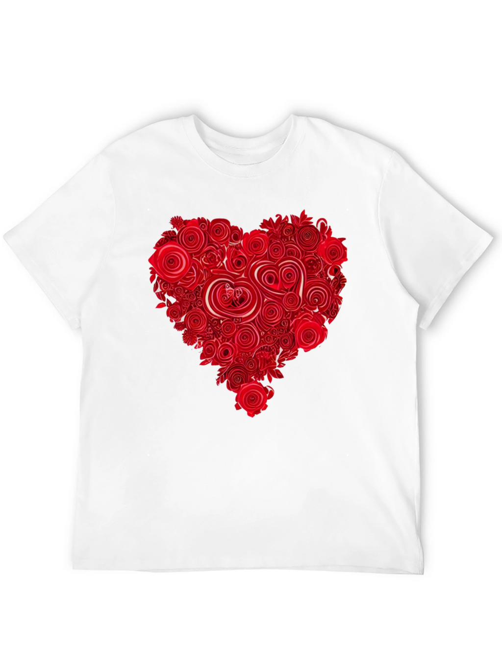 Floral Heart Black T-Shirt