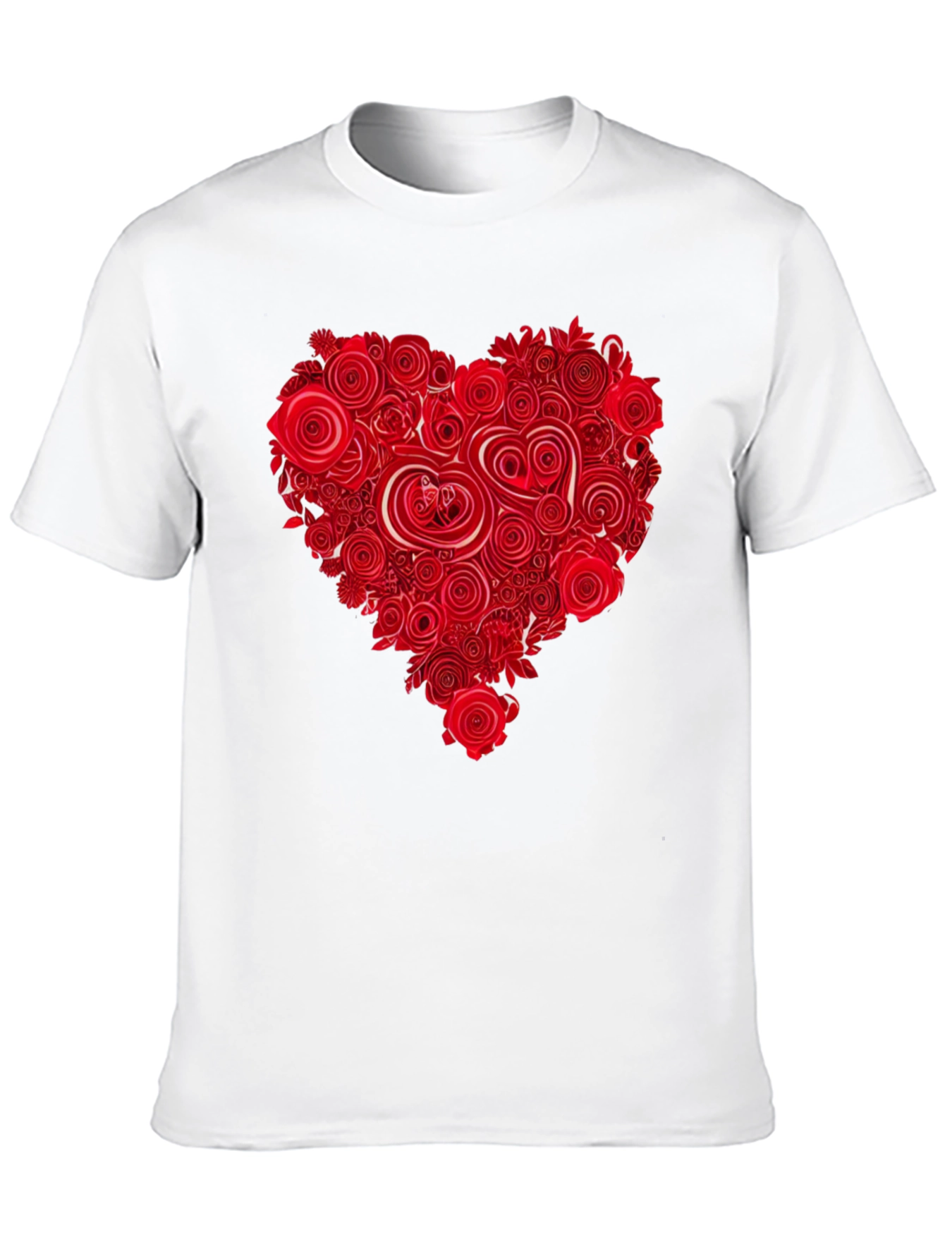 Floral Heart Black T-Shirt