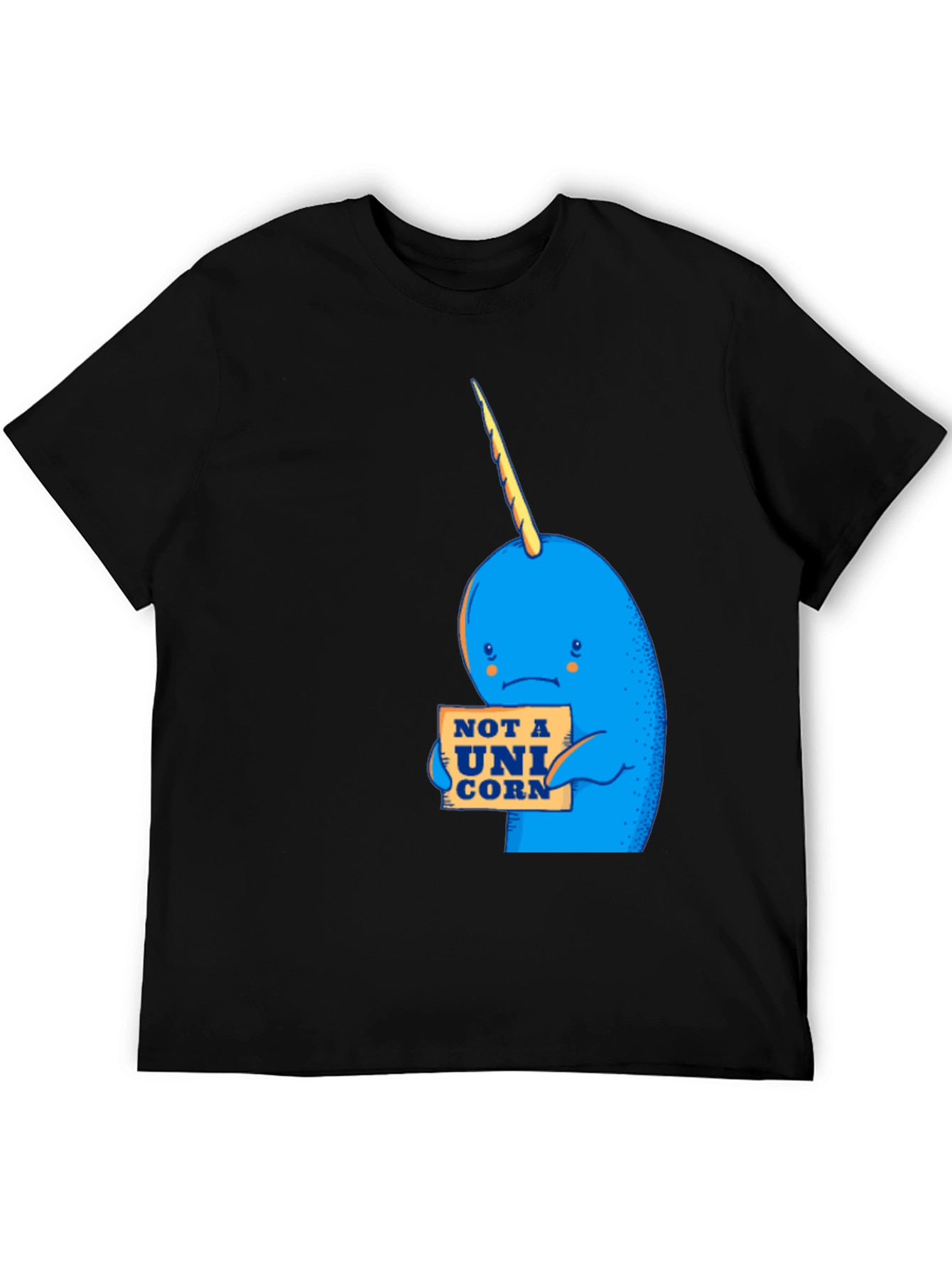 Narwhal Not A Unicorn Graphic T-Shirt - Black Cotton Tee