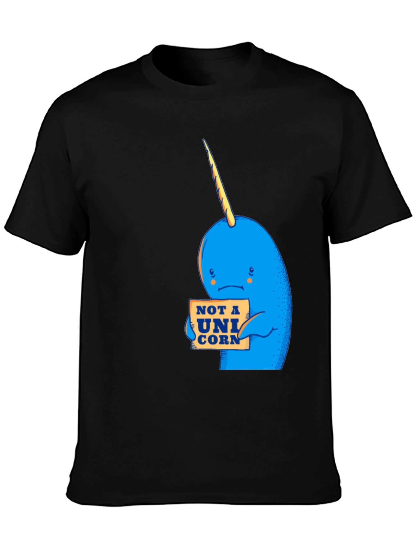 Narwhal Not A Unicorn Graphic T-Shirt - Black Cotton Tee