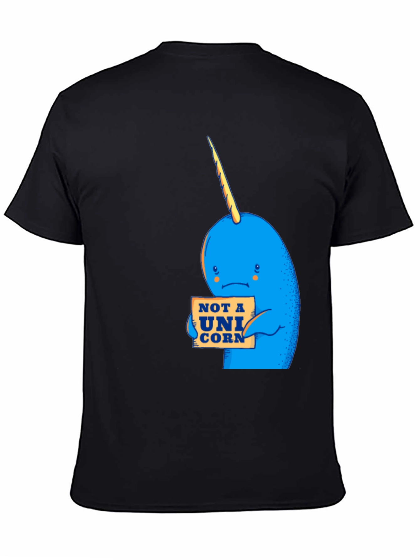 Narwhal Not A Unicorn Graphic T-Shirt - Black Cotton Tee