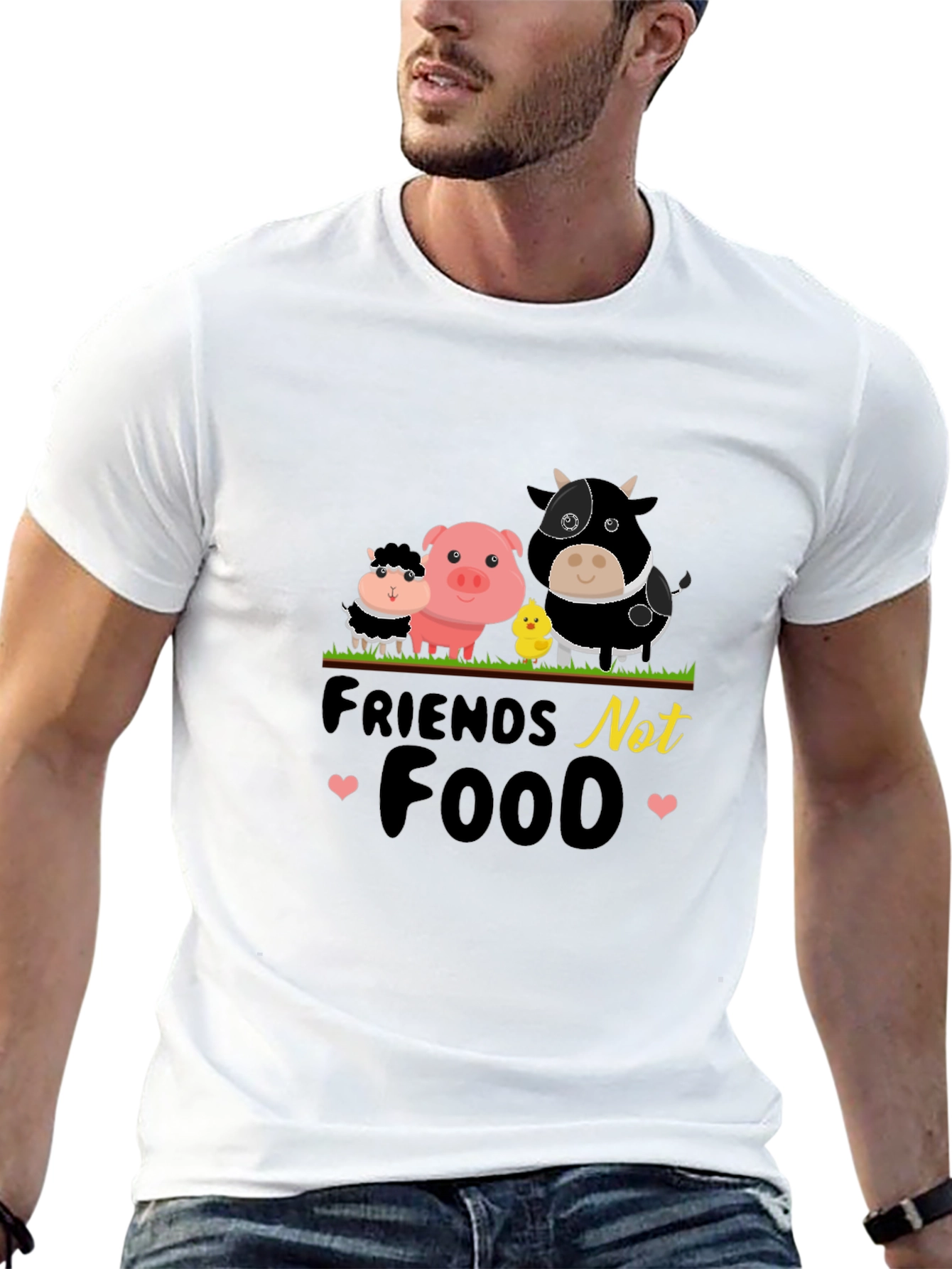 Vegan T-Shirt: Friends Not Food Tee