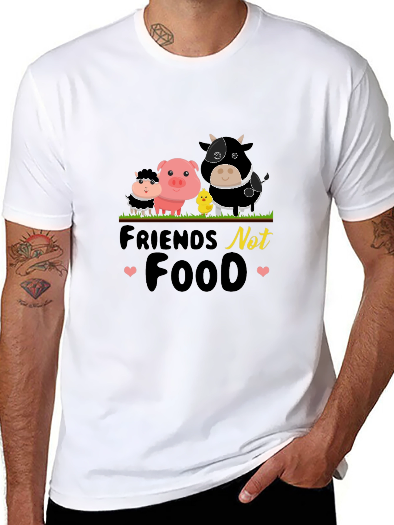 Vegan T-Shirt: Friends Not Food Tee