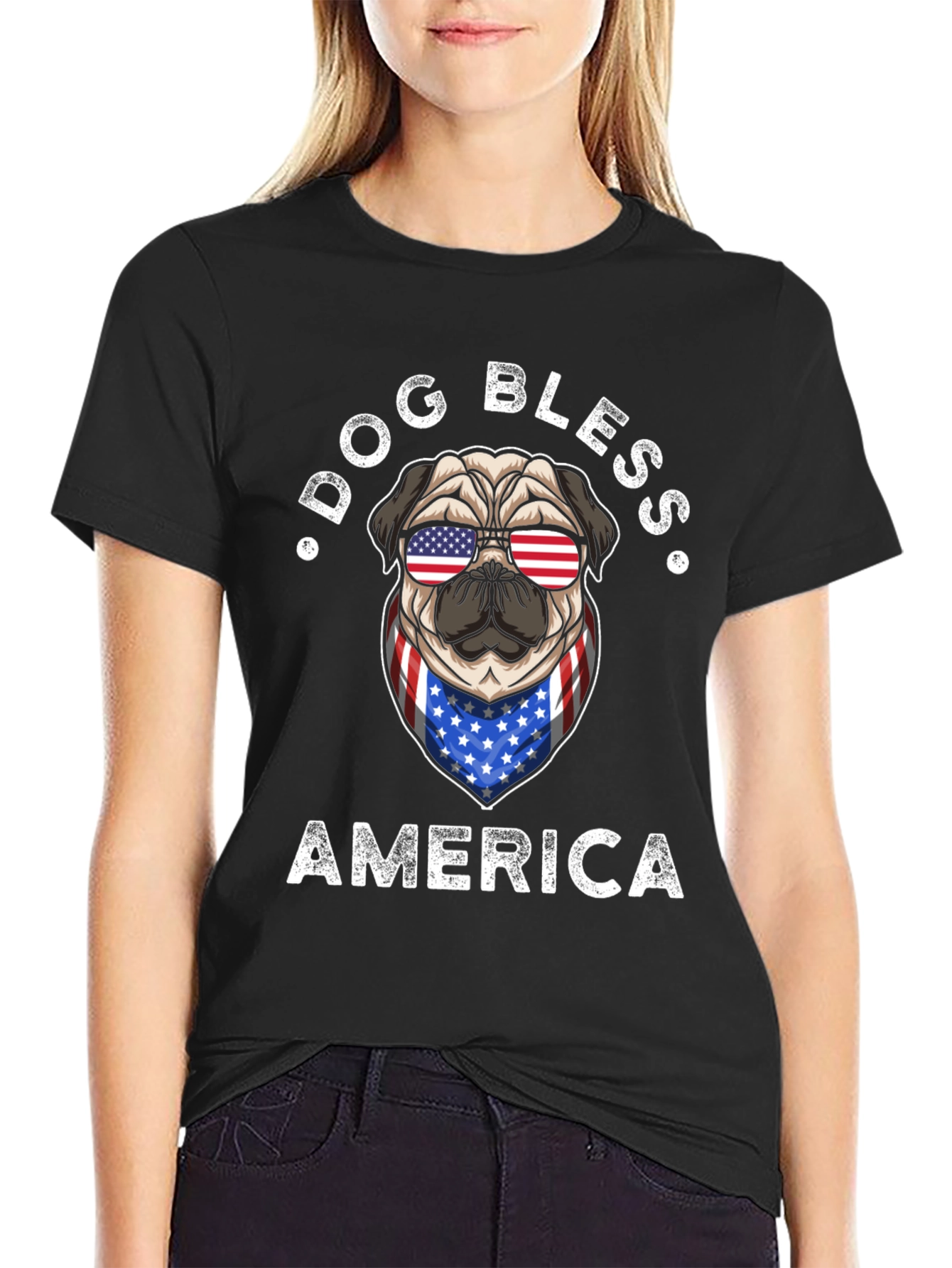 Dog Bless America Patriotic T-Shirt
