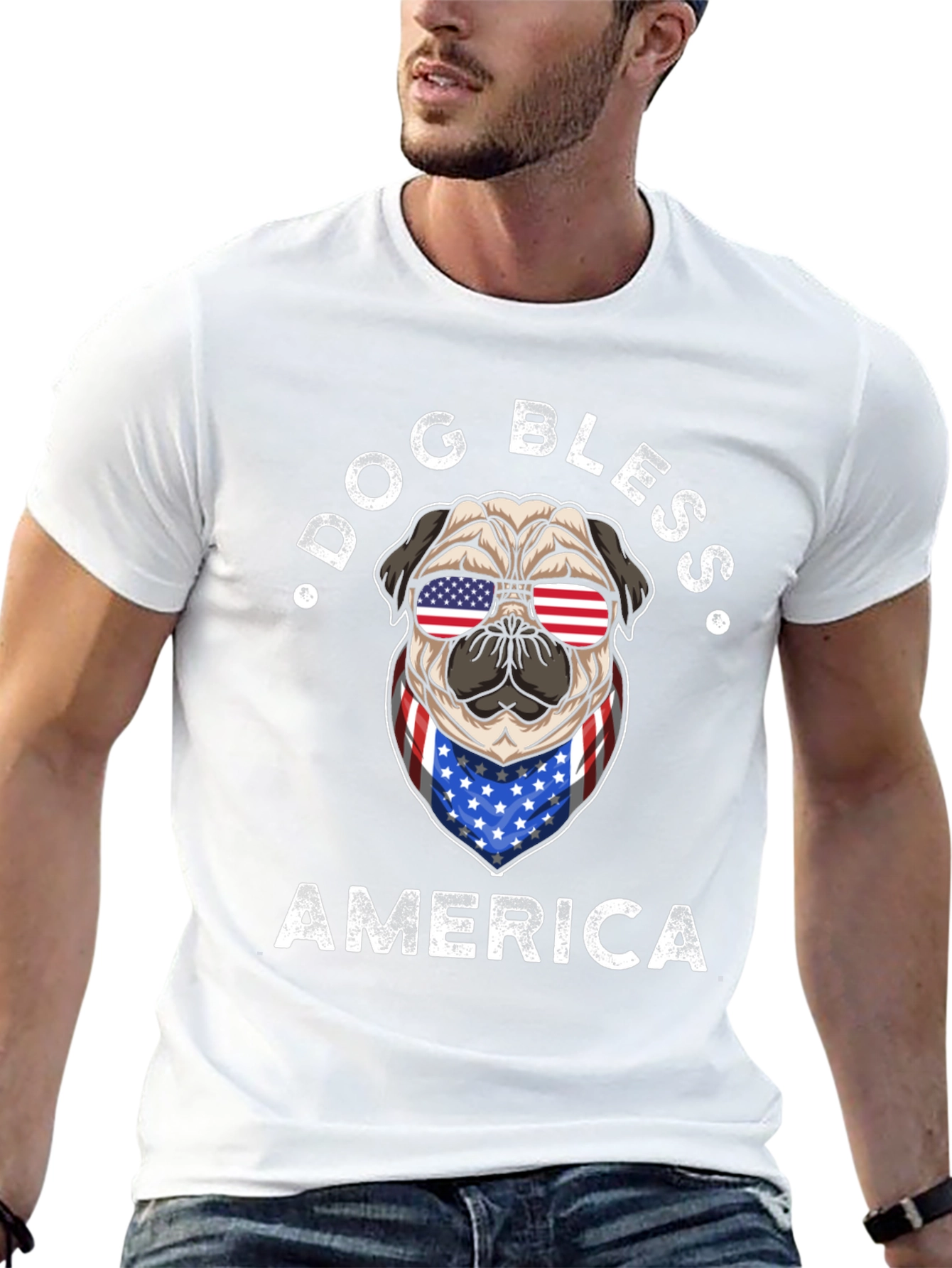 Dog Bless America Patriotic T-Shirt