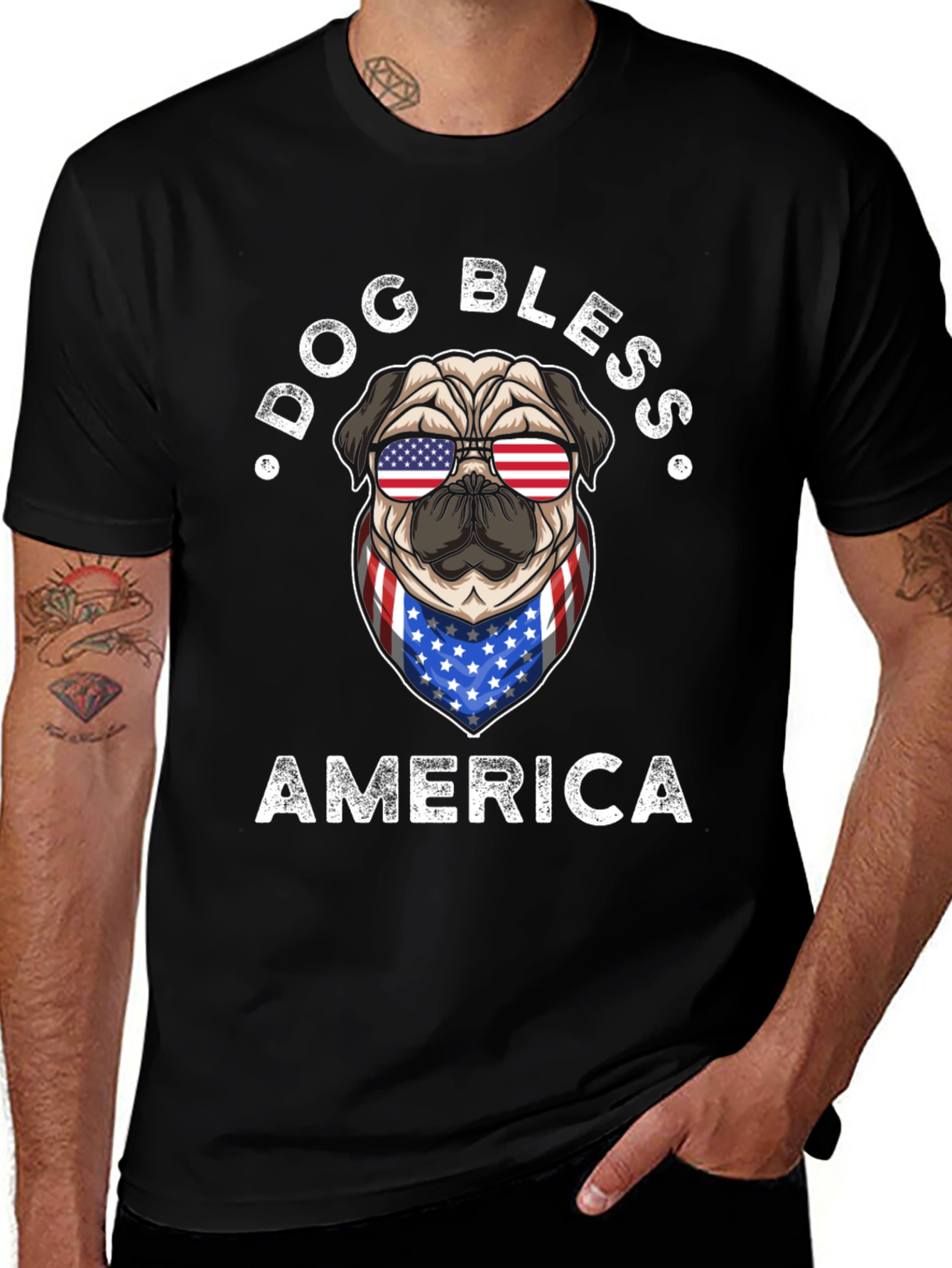 Dog Bless America Patriotic T-Shirt