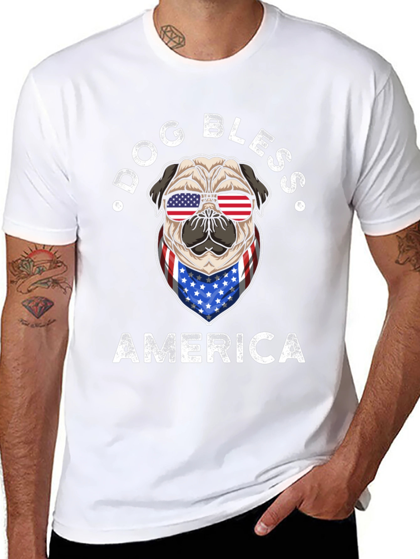 Dog Bless America Patriotic T-Shirt