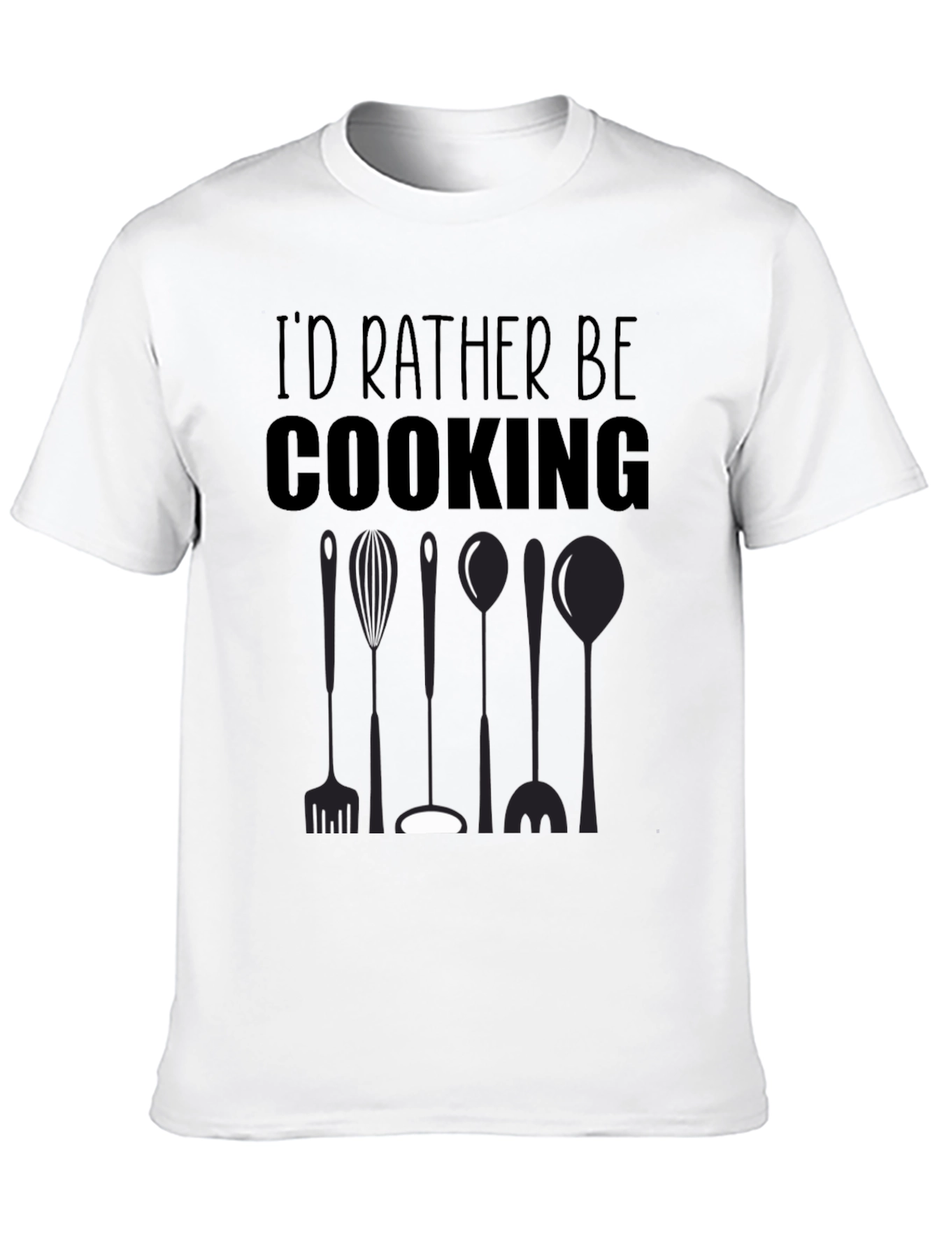 Id Rather Be Cooking Black T-Shirt