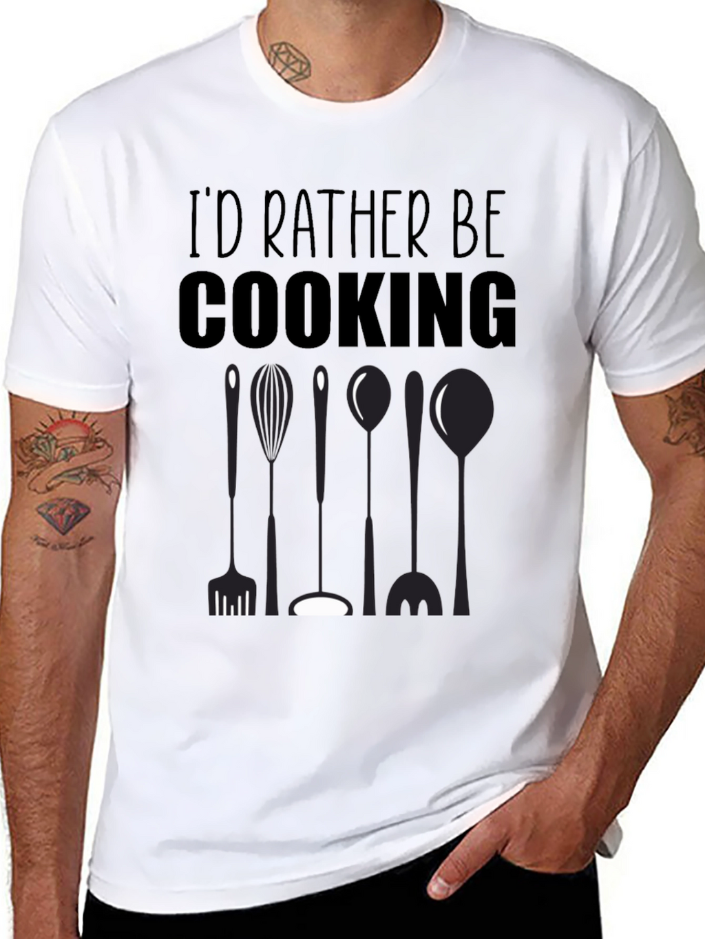 Id Rather Be Cooking Black T-Shirt