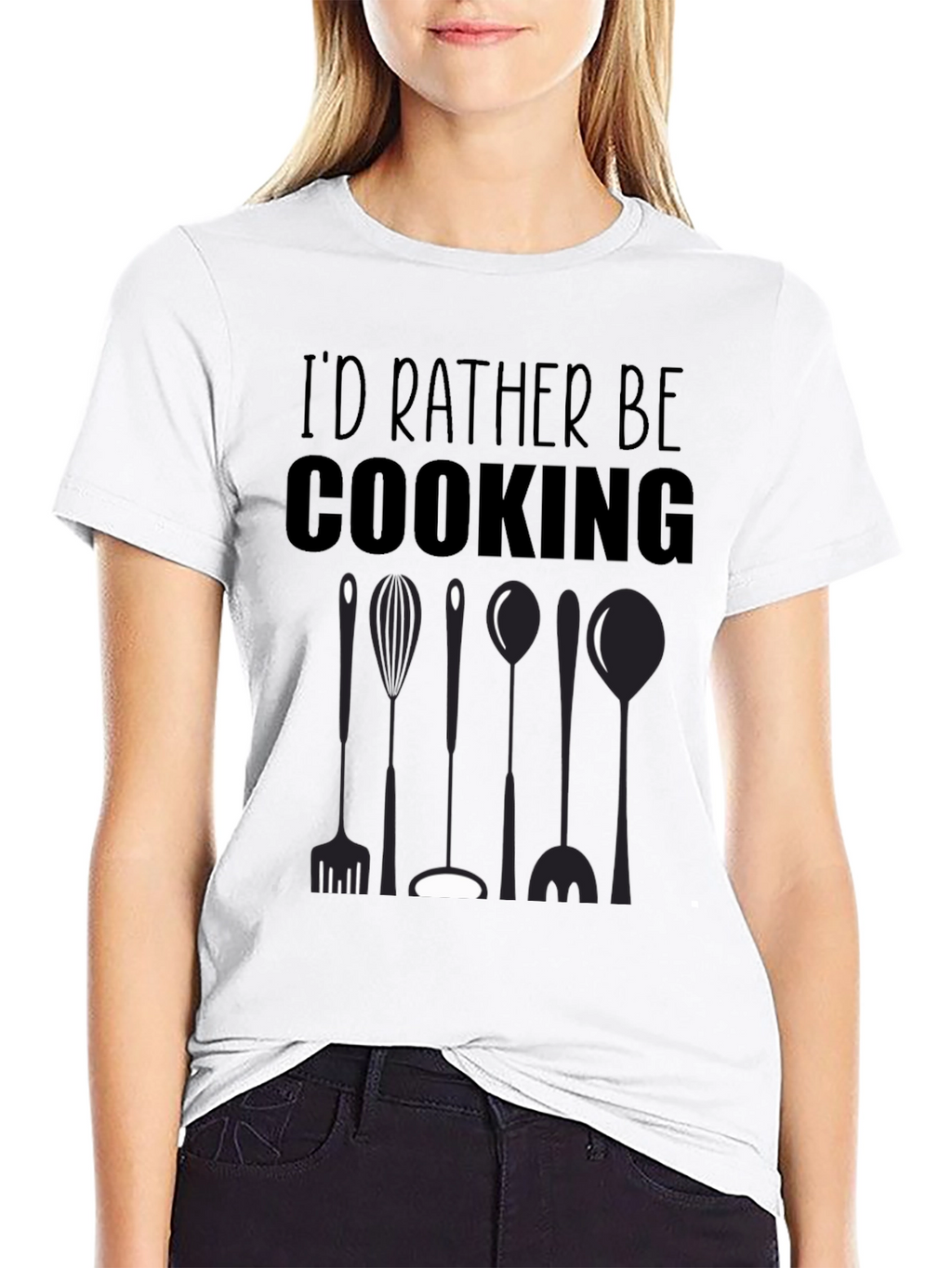 Id Rather Be Cooking Black T-Shirt
