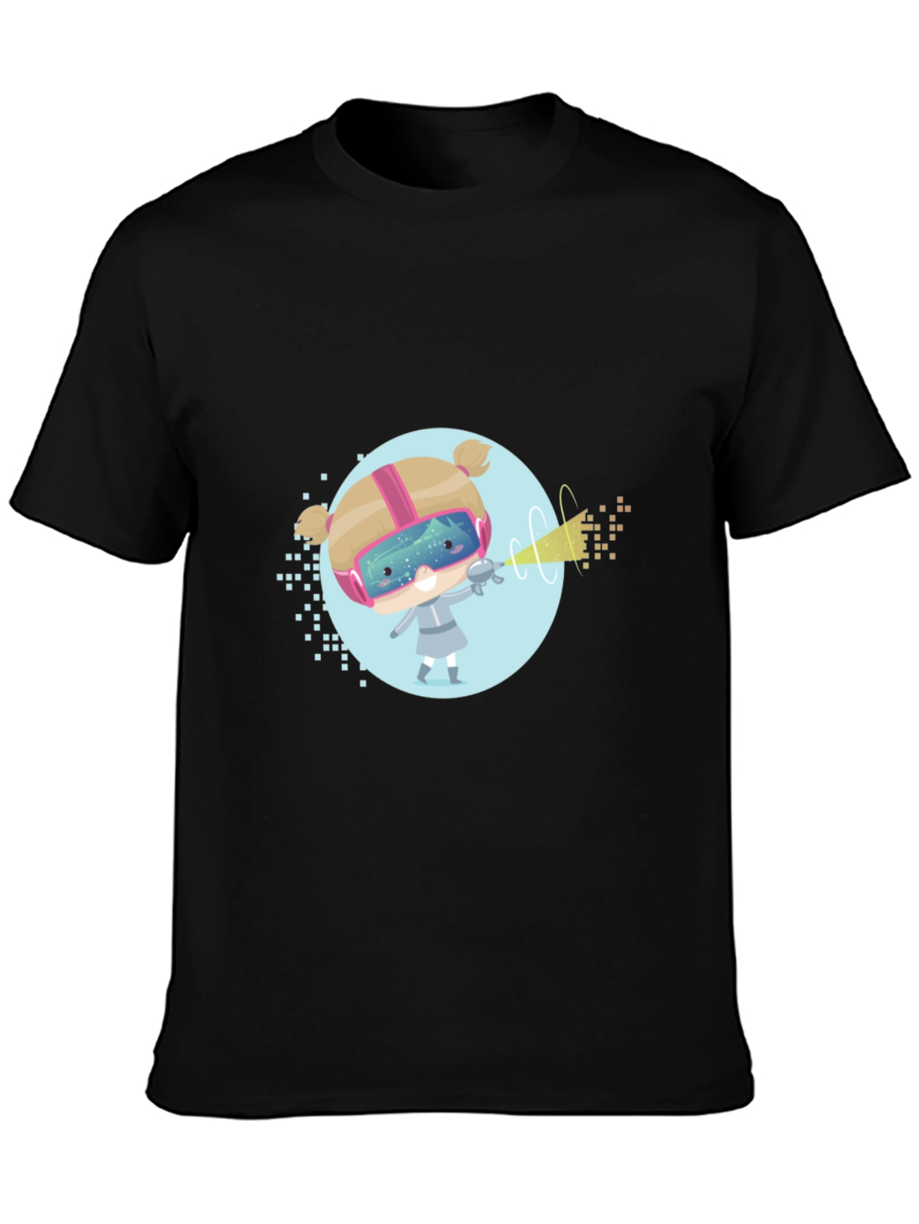 Sci-Fi Girl Graphic T-Shirt - Black Cotton Tee